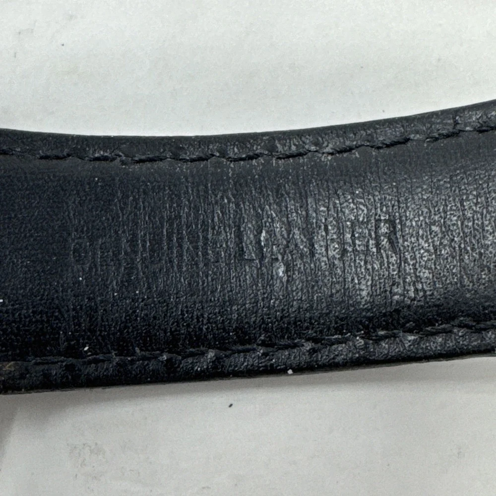 Emporio Armani Black Leather‎ Band Mens Watch AR6015 Needs Battery